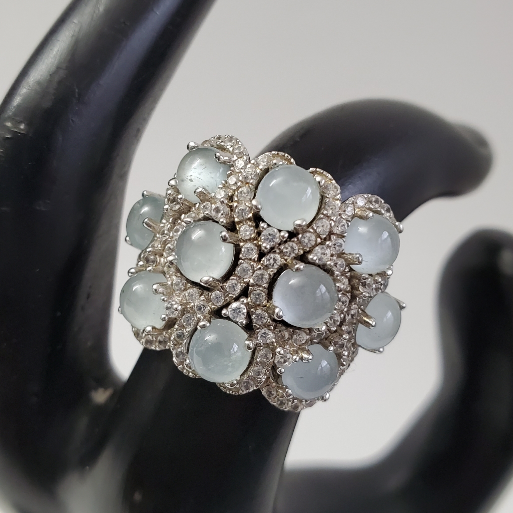 Watch Video / Rare âCelestial Bloomâ Sterling Silver 925 Cluster Ring